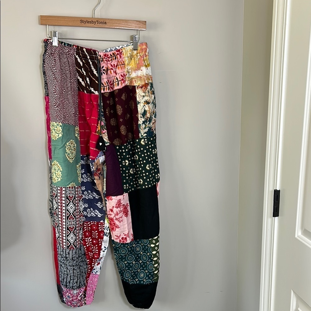 Kantha handmade boho hippie aladdin alibaba harem yoga pants one size NEW